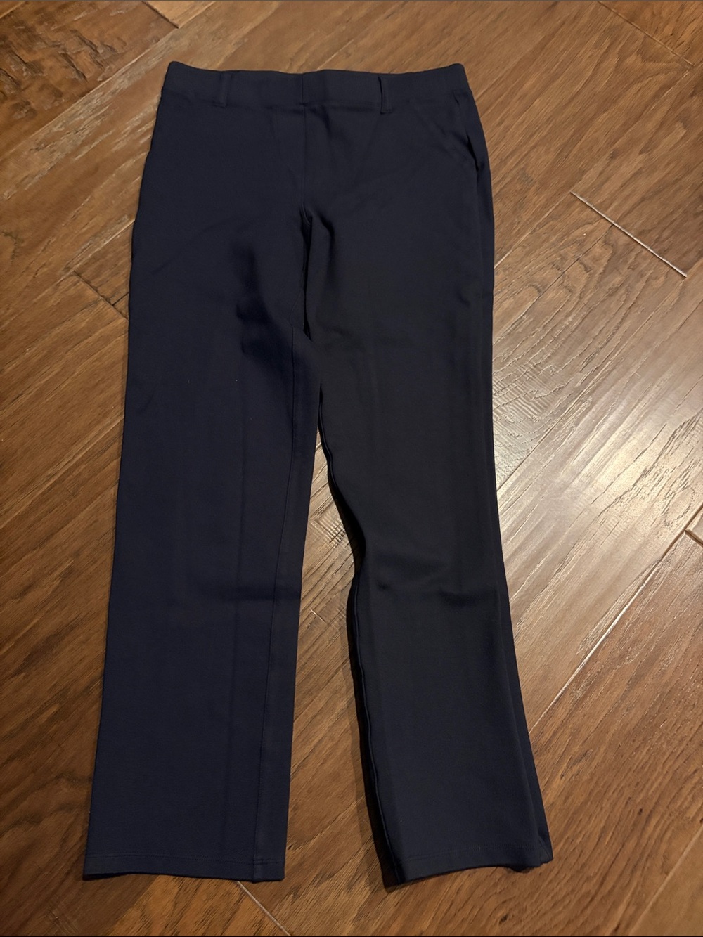 Quince Navy Straight-Leg Dress Pants